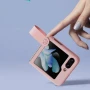 Чехол-накладка Nillkin Finger Strap liquid Silicone для Samsung Galaxy Z Flip5 c соединяющим ремешком зелёный