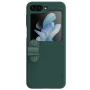 Чехол-накладка Nillkin Finger Strap liquid Silicone для Samsung Galaxy Z Flip5 c соединяющим ремешком зелёный