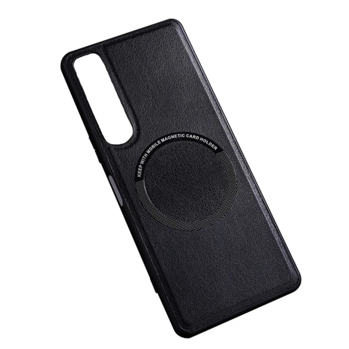 Кожаный чехол - накладка Leather Hybrid Case для Sony Xperia 10 V с металлической вставкой