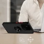 Чохол - накладка TPU Color Matte Ring для Xiaomi Redmi 12C чорно-червоний