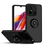 Чохол - накладка TPU Color Matte Ring для Xiaomi Redmi 12C чорно-червоний