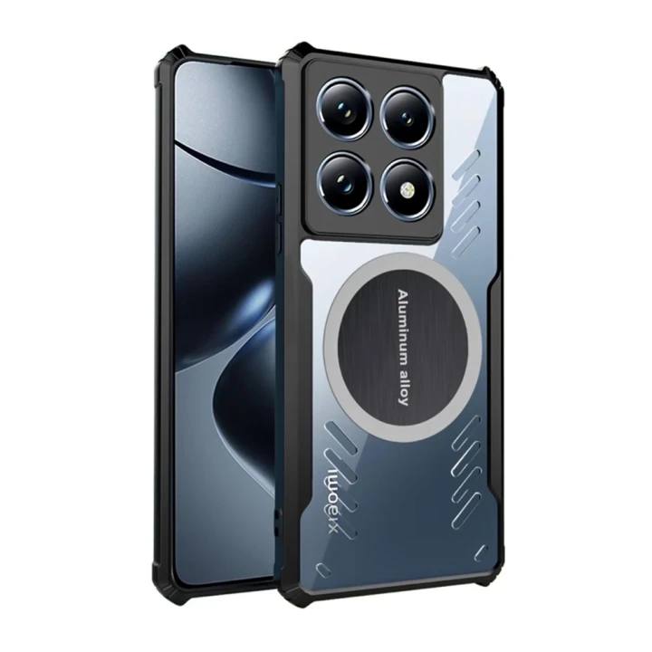 Чохол - накладка Acryl Cooling Armor для Xiaomi 14 Pro з металевою пластиною, Black