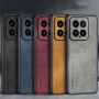 Кожаный чехол - накладка Fanoya для Xiaomi 14 черный