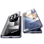 Магнитный чехол Metal Glass 360 для Xiaomi Redmi Note 14 Pro 4G с защитой экрана и камеры черный