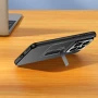 Чехол-накладка Omeve Stand TPU+Metal для Xiaomi 14 Pro серебристый