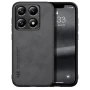 Кожаный чехол - накладка X&E для Xiaomi 14T с металлической вставкой зеленый