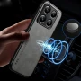 Кожаный чехол - накладка X&E для Xiaomi 14T с металлической вставкой зеленый