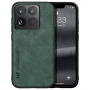 Кожаный чехол - накладка X&E для Xiaomi 14T с металлической вставкой зеленый