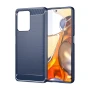 Чехол накладка Polished Carbon для Xiaomi Mi 11i / Poco F3 синий