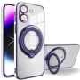 Силиконовый чехол накладка Clear Case для Poco C65 / Redmi 13C 4G с металлическим кольцом держателем и защитой для камеры
