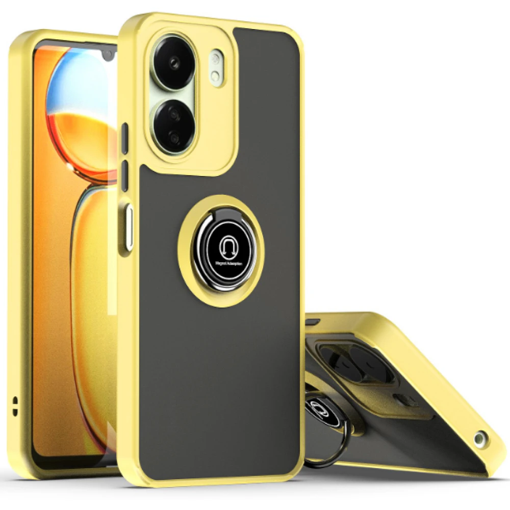 Чехол-накладка TPU Color Matte Ring для Xiaomi Poco C65 / Redmi 13C 4G​​​ жёлтый