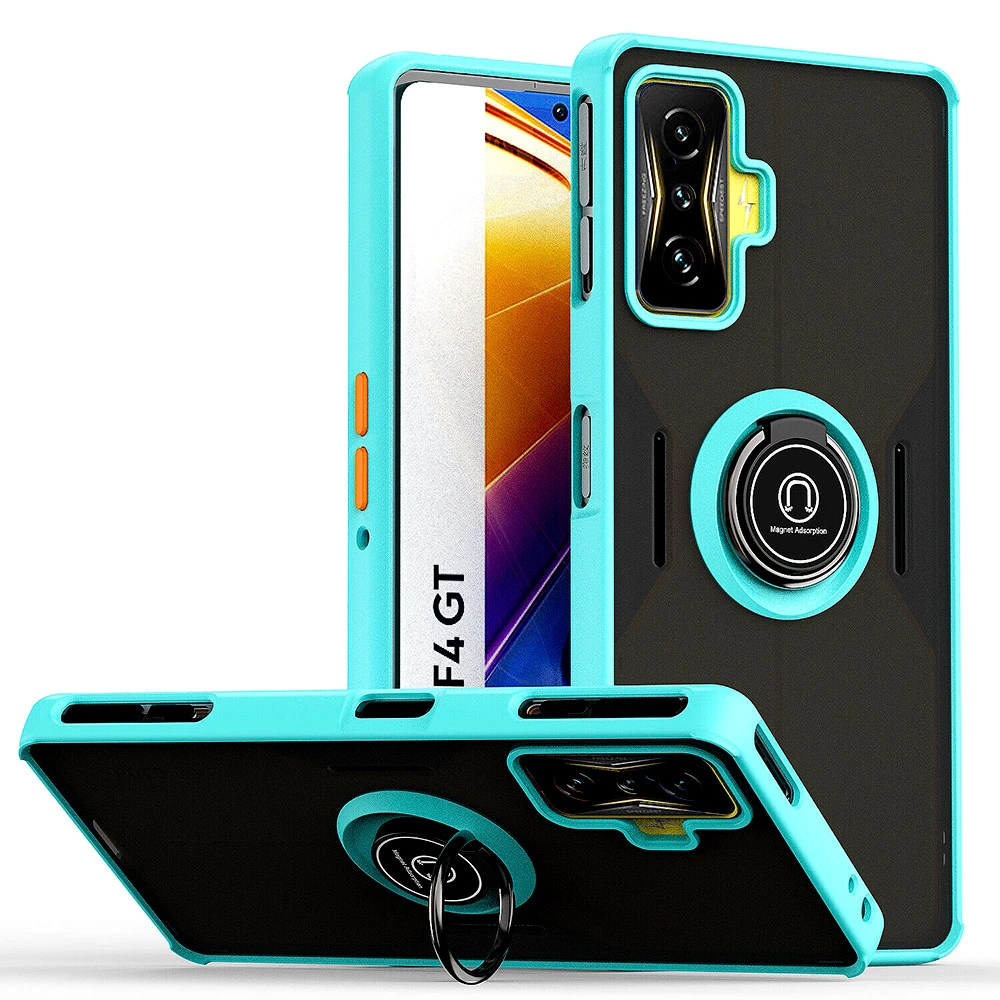 Чехол - накладка TPU Color Matte Ring для Xiaomi Poco F4 GT голубой