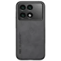Кожаный чехол - накладка X&E для Xiaomi Poco F6 Pro / Redmi K70 с металлической вставкой серый