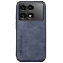Кожаный чехол - накладка X&E для Xiaomi Poco F6 Pro / Redmi K70 с металлической вставкой серый