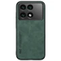 Кожаный чехол - накладка X&E для Xiaomi Poco F6 Pro / Redmi K70 с металлической вставкой серый