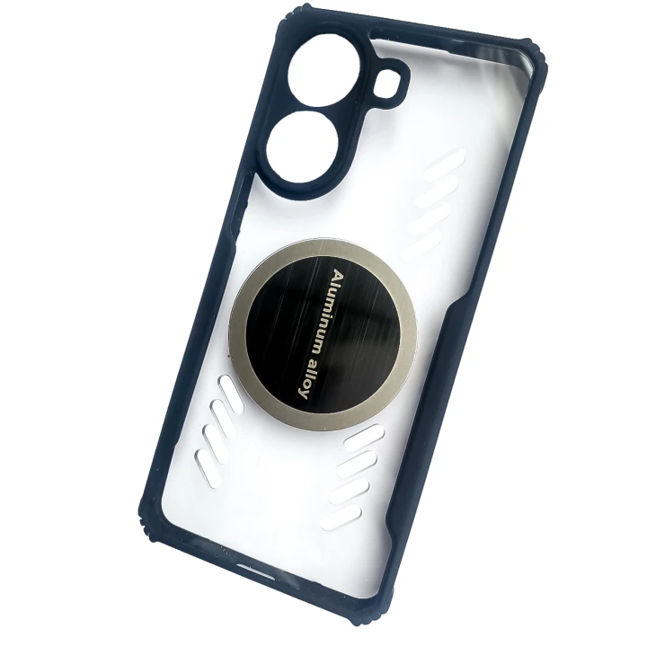 Чохол Acryl Cooling Armor для Xiaomi Poco X7 Pro / Redmi Turbo 4 з металевою пластиною, Black