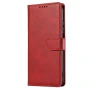 Чехол книжка Leather Case для Xiaomi Redmi 12 с магнитной защелкой красный