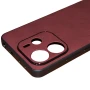 Кожаный чехол - накладка Fanoya для Xiaomi Redmi Note 14 4G коричневый