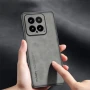 Кожаный чехол - накладка Fanoya для Xiaomi 14 черный