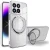 Силиконовый чехол накладка Clear Case для Xiaomi 14 с металлическим кольцом держателем и защитой для камеры