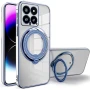 Силіконовий чохол накладка Clear Case для Xiaomi 14 з металевим кільцем тримачем та захистом для камери зелений
