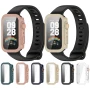 Чохол із захисним склом Protective Cover with Glass для Xiaomi Smart Band 9 Active​​ з кнопками зелений
