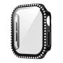 Защитный чехол со стеклом для Apple Watch Series 10 42mm с камешками синий