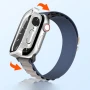 Защитный чехол со стеклом для Apple Watch Series 10 42mm с камешками синий