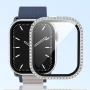 Защитный чехол со стеклом для Apple Watch Series 10 42mm с камешками синий