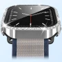 Защитный чехол со стеклом для Apple Watch Series 10 42mm с камешками синий