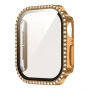 Защитный чехол со стеклом для Apple Watch Series 10 42mm с камешками синий