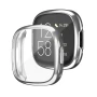 Силиконовый чехол Protective Cover для Fitbit Versa 4 с защитой на экран розовый