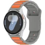 Ремінець Silicone Magnetic Hybrid Flex для смартгодинників Samsung Galaxy Watch FE 40mm / Watch 7 / 6 / 5, 20mm сірий з чорним