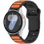 Ремінець Silicone Magnetic Hybrid Flex для смартгодинників Samsung Galaxy Watch FE 40mm / Watch 7 / 6 / 5, 20mm сірий з чорним