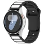 Ремінець Silicone Magnetic Hybrid Flex для смартгодинників Samsung Galaxy Watch FE 40mm / Watch 7 / 6 / 5, 20mm сірий з чорним