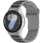 Ремінець Silicone Magnetic Hybrid Flex для смартгодинників Samsung Galaxy Watch FE 40mm / Watch 7 / 6 / 5, 20mm сірий з чорним