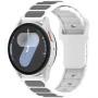 Ремінець Silicone Magnetic Hybrid Flex для смартгодинників Samsung Galaxy Watch FE 40mm / Watch 7 / 6 / 5, 20mm сірий з чорним