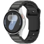 Ремінець Silicone Magnetic Hybrid Flex для смартгодинників Samsung Galaxy Watch FE 40mm / Watch 7 / 6 / 5, 20mm сірий з чорним