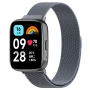 Металлический ремешок Milanese Magnetic для смарт-часов Redmi Watch 3 Active / Watch 3 Lite серо-голубой