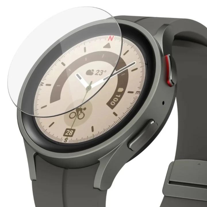 Захисне скло HD Clear для смартгодинників Samsung Galaxy Watch 5 45mm з рамкою для поклейки