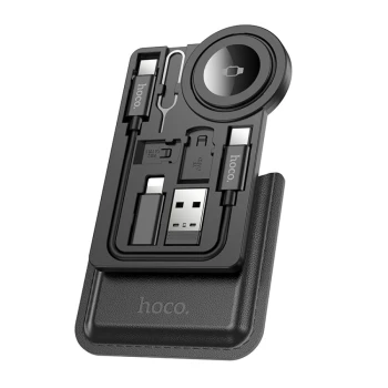 Бездротовий зарядний пристрій Hoco CW58 Multifunctional iWatch wireless (2.5W) для Apple Watch 1-9, SE / SE2, Ultra / Ultra2 Type-C, Black