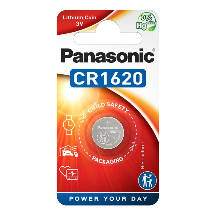 Батарейка Panasonic CR1620 / DL1620 Lithium 3-V, Silver