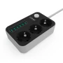 Сетевой удлинитель LDNIO SE3631 НА 3 розетки, 6 USB 1,6м Black-Gray