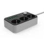Сетевой удлинитель LDNIO SE3631 НА 3 розетки, 6 USB 1,6м Black-Gray