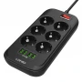 Сетевой удлинитель LDNIO SE6403 на 6 розеток, 4 USB 2м, Black