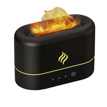 Зволожувач - ароматизатор повітря Aroma Fire з LED підсвіткою та функцією імітації вогню 250мл, Black