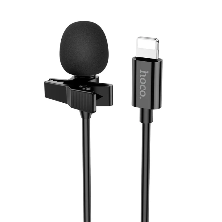 Мікрофон петличка Hoco L14 Lightning, 2m, Black