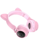Безпровідна Bluetooth-гарнітура Hoco W27 Cat ear, Pink