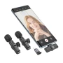Микрофон петличный беспроводной Borofone BFK12 Lightning/Type-C 70mAh, Black