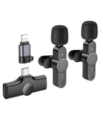 Мікрофон петличний бездротовий Borofone BFK12 Lightning/Type-C 70mAh, Black